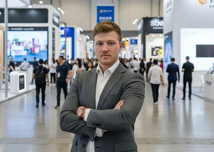 Bram van der Wielen op de Canton Fair in Guangzhou